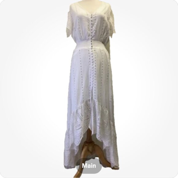Young Fabulous & Broke Eyelet High Low Maxi Dress Size S